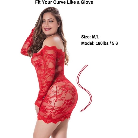 NWT Women’s Plus Size Bodysuit Lingerie Red - Picture 2 of 3